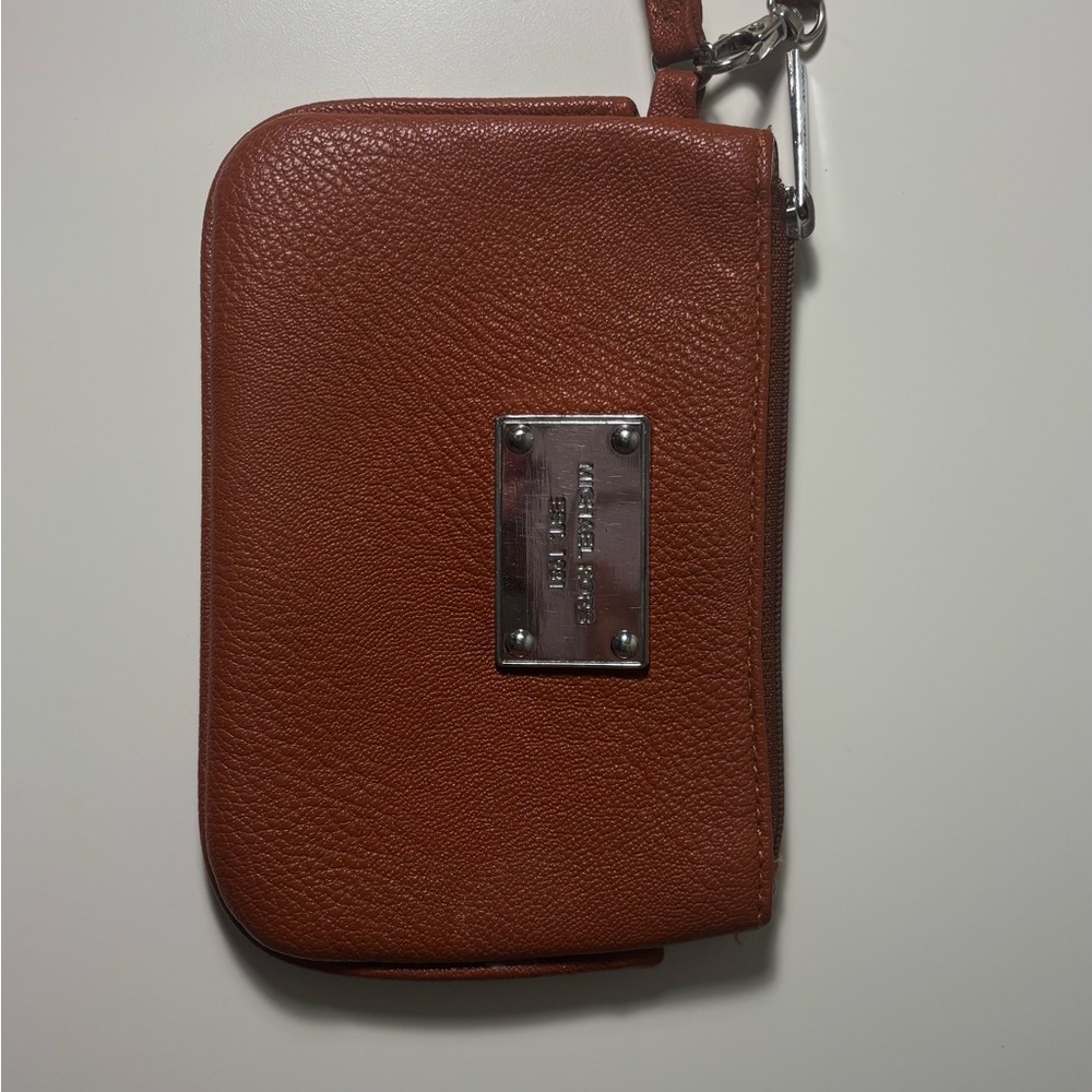 Michael Kors Brown Leather Wallet with Textured Finish